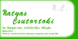 matyas csutortoki business card